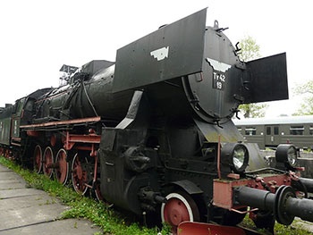 Parowóz Ty42-19 z lokomotywowni w Zebrzydowicach
